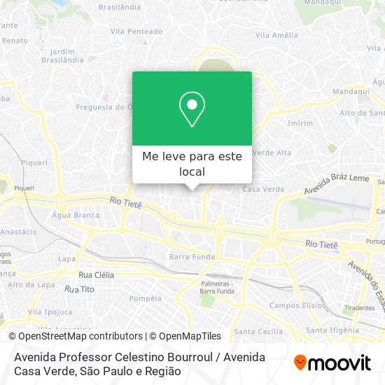 Avenida Professor Celestino Bourroul / Avenida Casa Verde mapa
