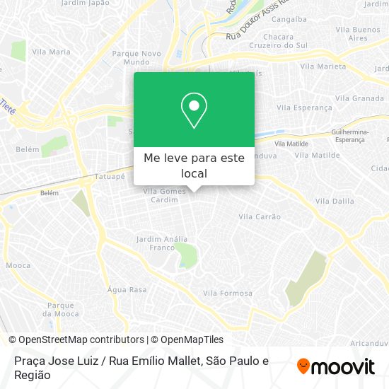 Praça Jose Luiz / Rua Emílio Mallet mapa