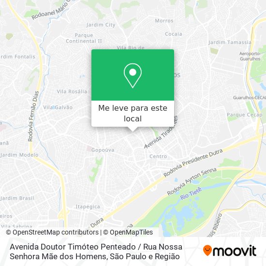 Avenida Doutor Timóteo Penteado / Rua Nossa Senhora Mãe dos Homens mapa
