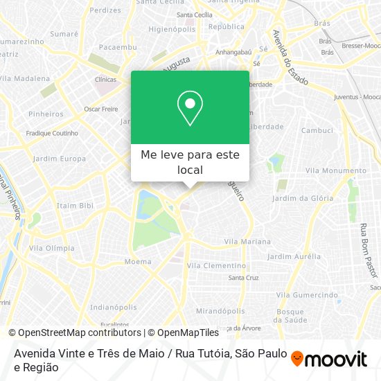 Avenida Vinte e Três de Maio / Rua Tutóia mapa