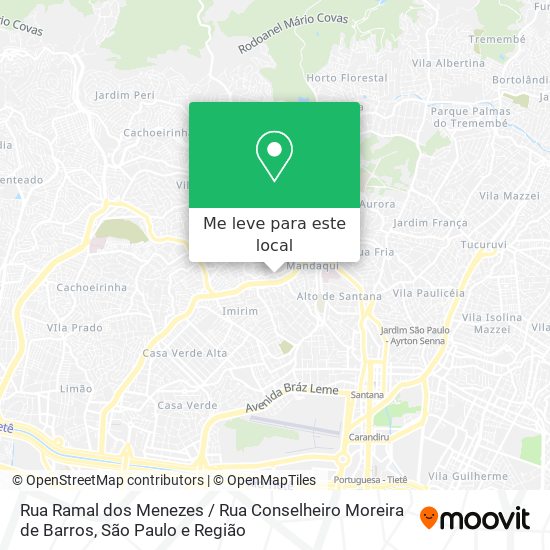 Rua Ramal dos Menezes / Rua Conselheiro Moreira de Barros mapa