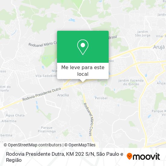 Rodovia Presidente Dutra, KM 202 S / N mapa