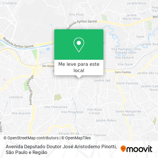 Avenida Deputado Doutor José Aristodemo Pinotti mapa