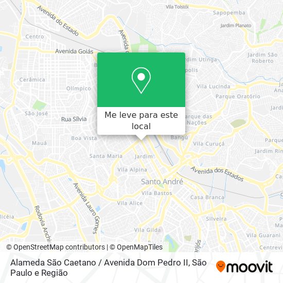 Alameda São Caetano / Avenida Dom Pedro II mapa
