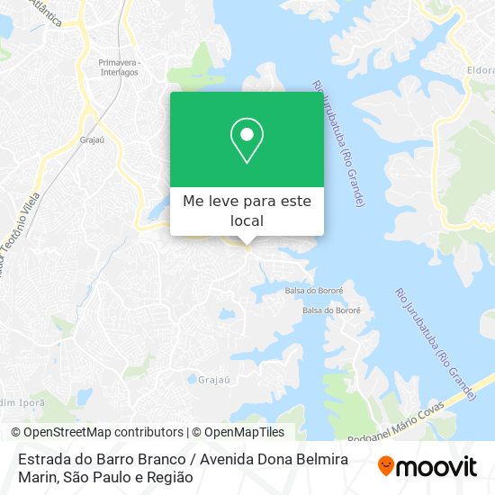 Estrada do Barro Branco / Avenida Dona Belmira Marin mapa