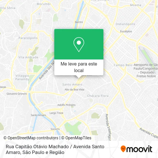 Rua Capitão Otávio Machado / Avenida Santo Amaro mapa