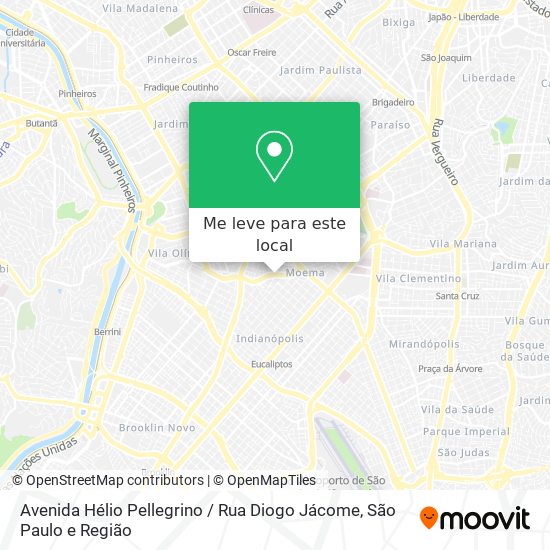 Avenida Hélio Pellegrino / Rua Diogo Jácome mapa