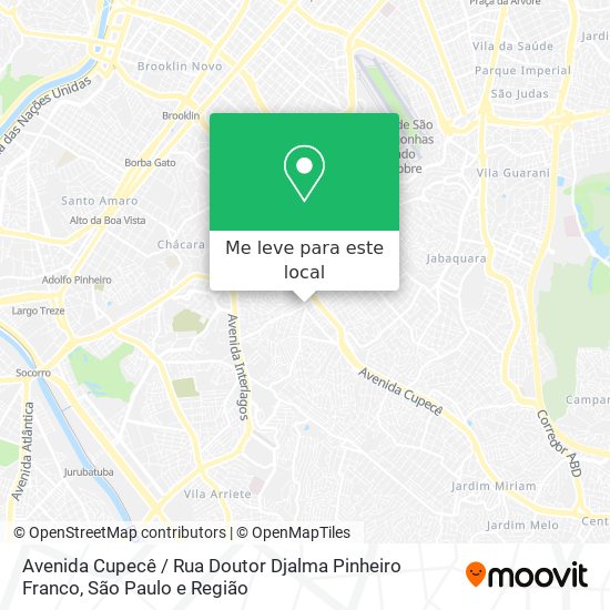 Avenida Cupecê / Rua Doutor Djalma Pinheiro Franco mapa