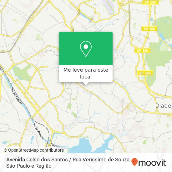 Avenida Celso dos Santos / Rua Veríssimo de Souza mapa