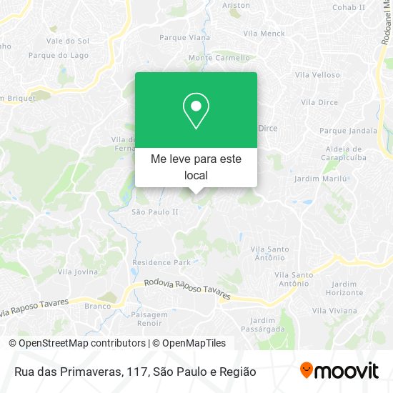 Rua das Primaveras, 117 mapa
