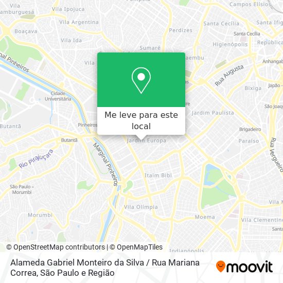 Alameda Gabriel Monteiro da Silva / Rua Mariana Correa mapa