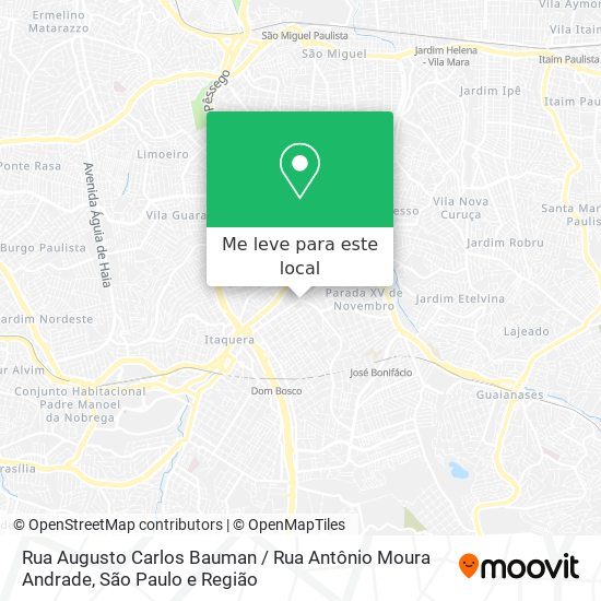 Rua Augusto Carlos Bauman / Rua Antônio Moura Andrade mapa