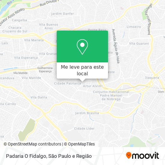 Padaria O Fidalgo mapa