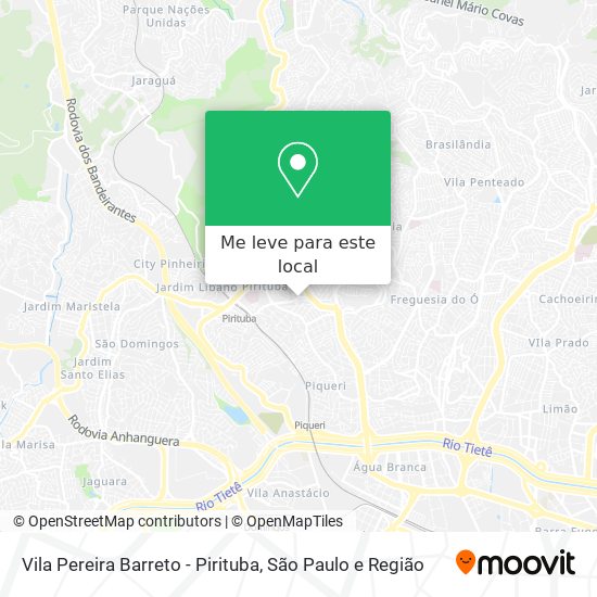 Vila Pereira Barreto - Pirituba mapa