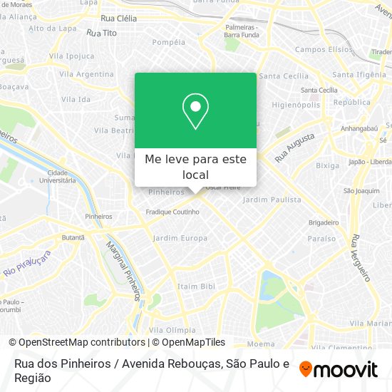 Rua dos Pinheiros / Avenida Rebouças mapa
