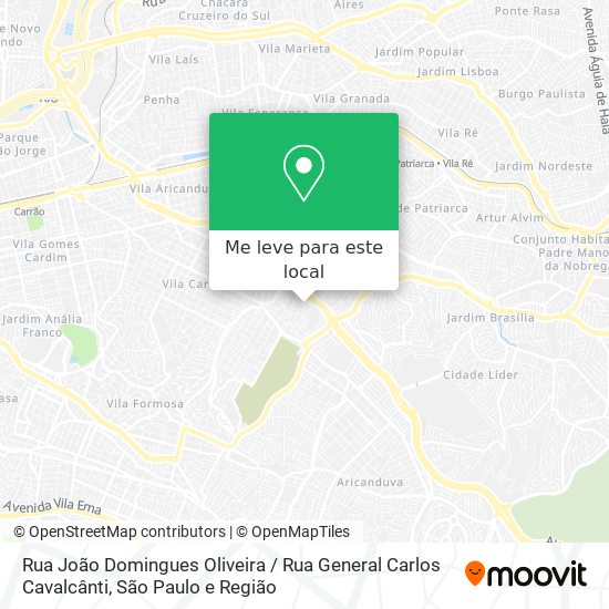Rua João Domingues Oliveira / Rua General Carlos Cavalcânti mapa