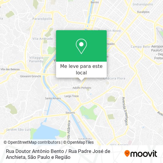 Rua Doutor Antônio Bento / Rua Padre José de Anchieta mapa