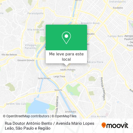 Rua Doutor Antônio Bento / Avenida Mário Lopes Leão mapa