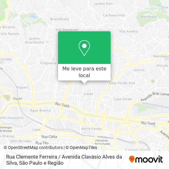 Rua Clemente Ferreira / Avenida Clavásio Alves da Silva mapa