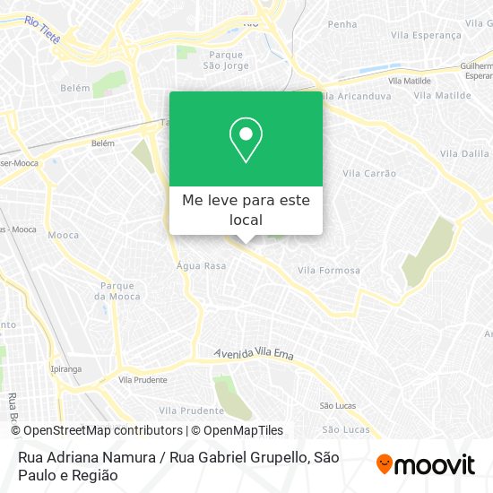 Rua Adriana Namura / Rua Gabriel Grupello mapa