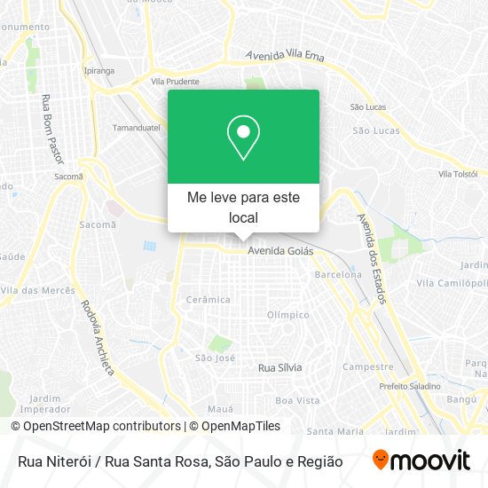 Rua Niterói / Rua Santa Rosa mapa
