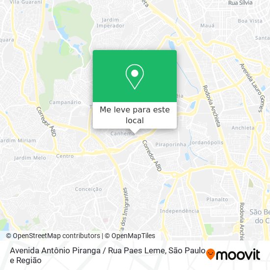 Avenida Antônio Piranga / Rua Paes Leme mapa