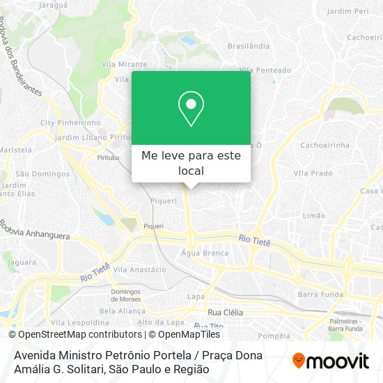 Avenida Ministro Petrônio Portela / Praça Dona Amália G. Solitari mapa