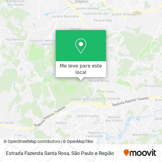 Estrada Fazenda Santa Rosa mapa