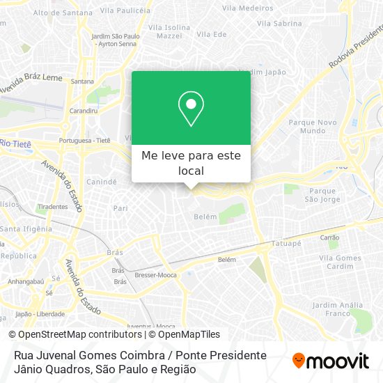 Rua Juvenal Gomes Coimbra / Ponte Presidente Jânio Quadros mapa