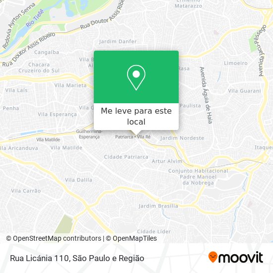Rua Licánia 110 mapa