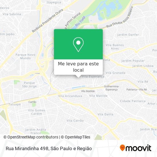 Rua Mirandinha 498 mapa