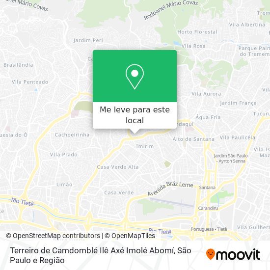 Terreiro de Camdomblé Ilê Axé Imolé Abomí mapa