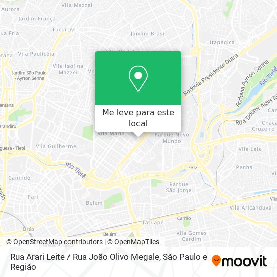 Rua Arari Leite / Rua João Olivo Megale mapa