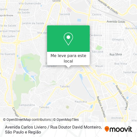 Avenida Carlos Liviero / Rua Doutor David Monteiro mapa
