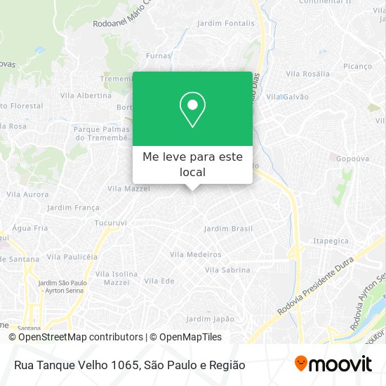 Rua Tanque Velho 1065 mapa