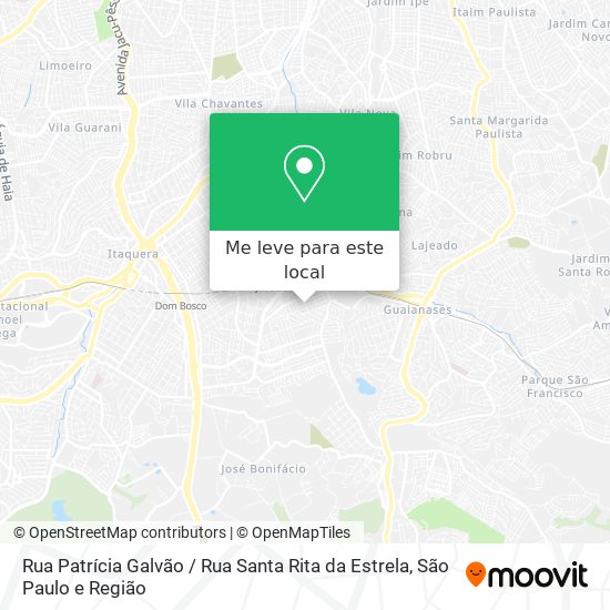 Rua Patrícia Galvão / Rua Santa Rita da Estrela mapa