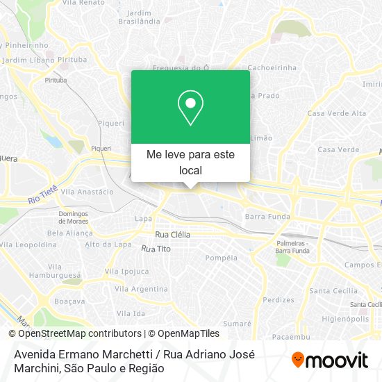 Avenida Ermano Marchetti / Rua Adriano José Marchini mapa