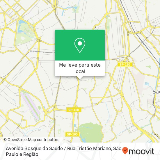 Avenida Bosque da Saúde / Rua Tristão Mariano mapa