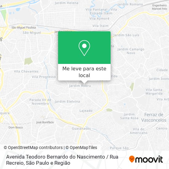 Avenida Teodoro Bernardo do Nascimento / Rua Recreio mapa