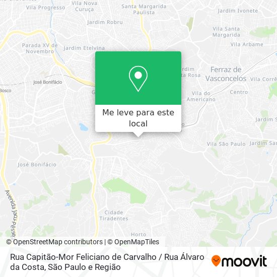 Rua Capitão-Mor Feliciano de Carvalho / Rua Álvaro da Costa mapa