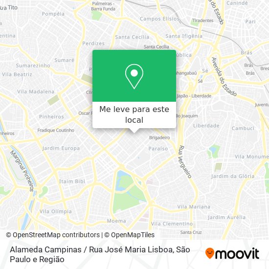 Alameda Campinas / Rua José Maria Lisboa mapa