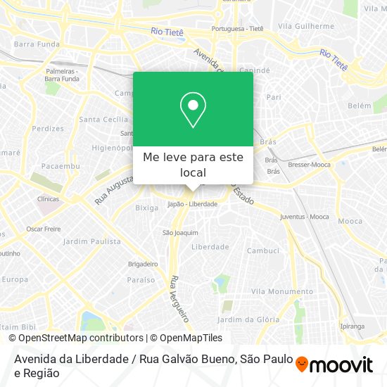 Avenida da Liberdade / Rua Galvão Bueno mapa