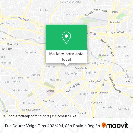 Rua Doutor Veiga Filho 402/404 mapa