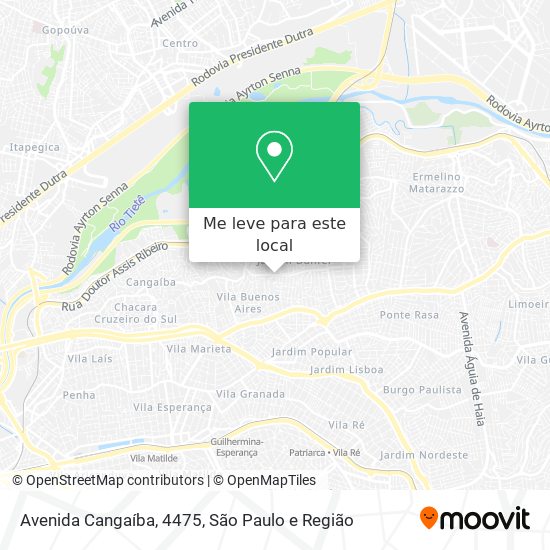Avenida Cangaíba, 4475 mapa
