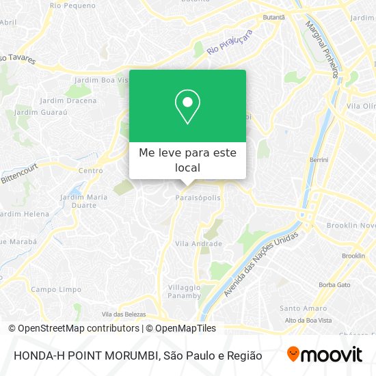 HONDA-H POINT MORUMBI mapa
