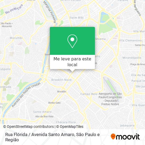 Rua Flórida / Avenida Santo Amaro mapa