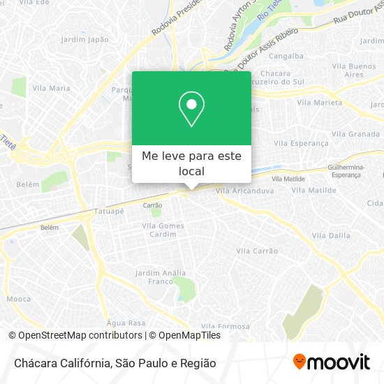 Chácara Califórnia mapa