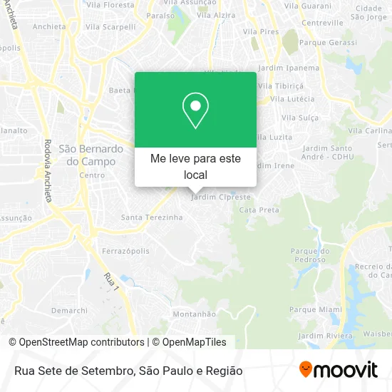 Rua Sete de Setembro mapa