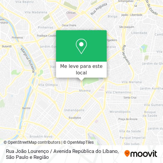 Rua João Lourenço / Avenida República do Líbano mapa
