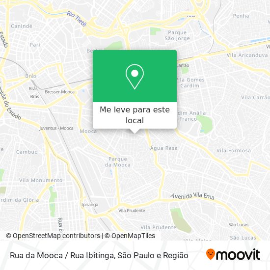 Rua da Mooca / Rua Ibitinga mapa